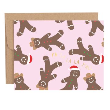 Fa La La Y'all Gingerbread Holiday Greeting Card
